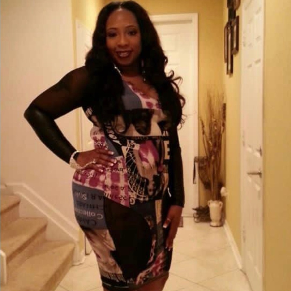 One of a kind custom sheet cut out dress! XL